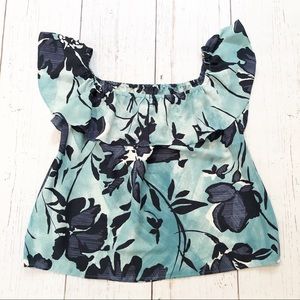 Anthropologie Maeve green off the shoulder top L